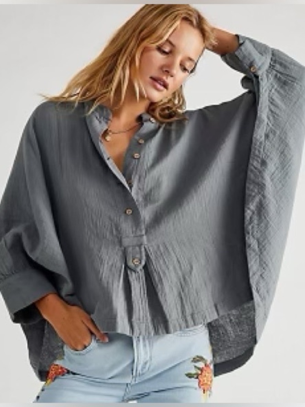 Free People | Easy Does It Tunic | Gray | Small